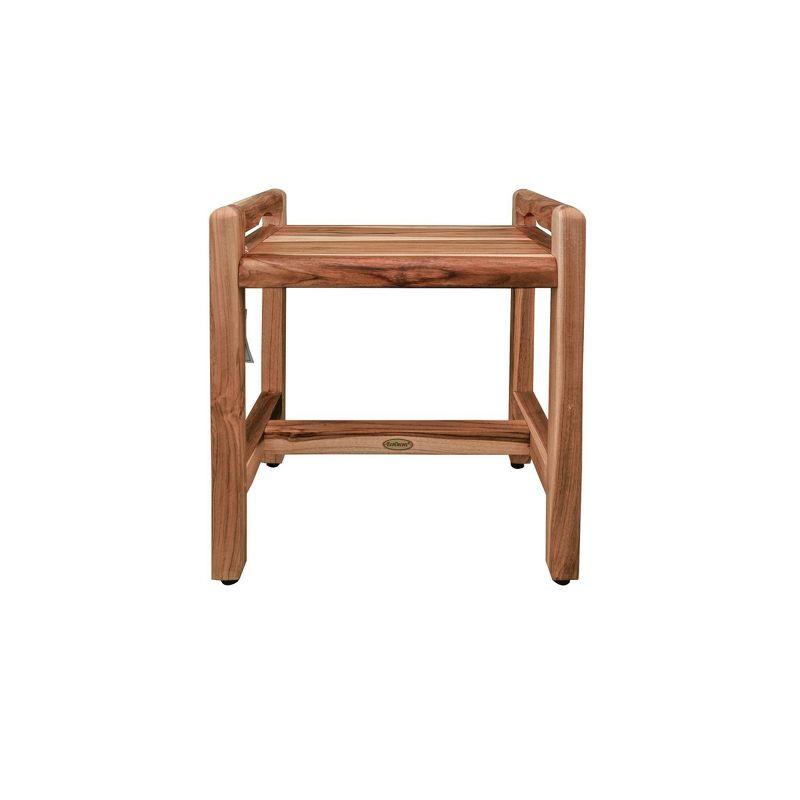 20" Eleganto ED982 Wide Teak Shower Bench with Handles - EcoDecors