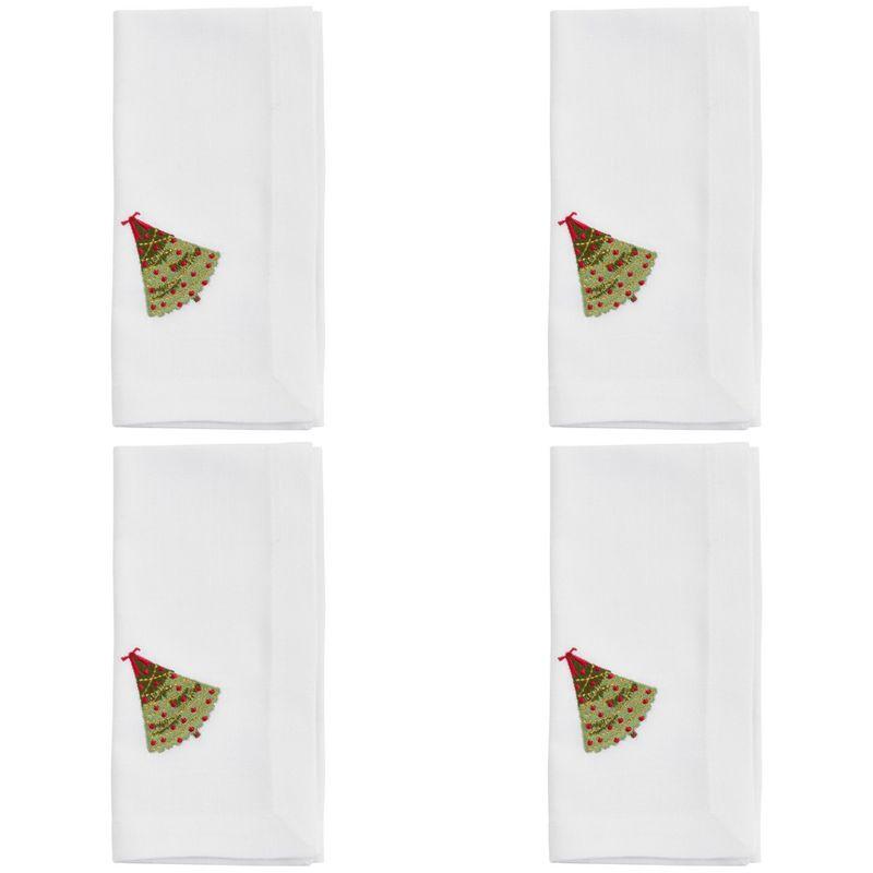 Polyester Embroidered Square Napkin (Set of 4)