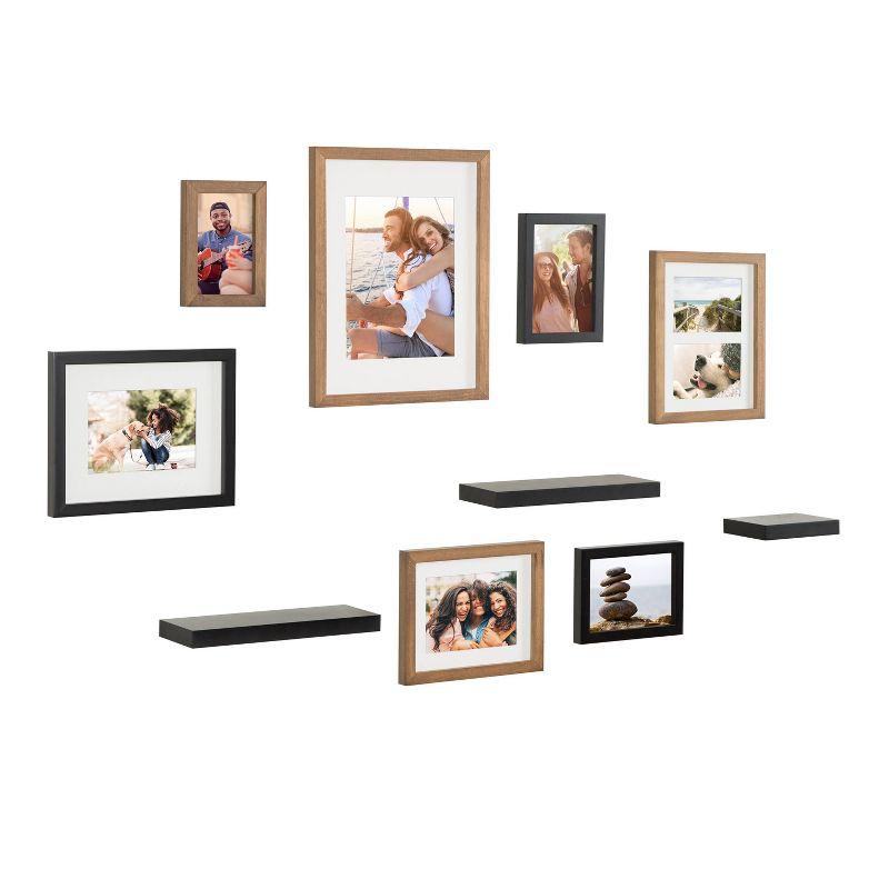 Classic Black Manufactured Wood Wall Frame and Shelf Kit