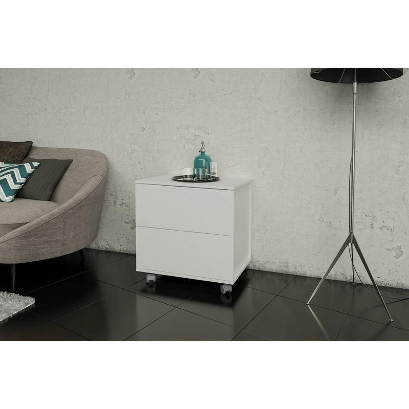 Damasco 2 Drawer File Cabinet White - Polifurniture: Modern Office Storage, Melamine Surface, Compact Design