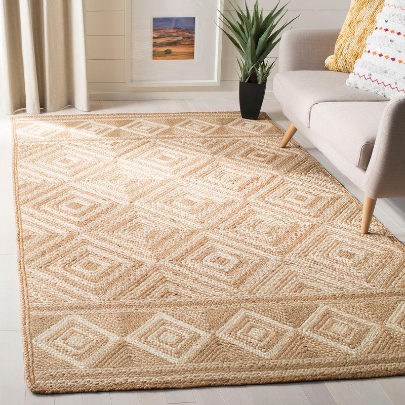 Hand-Knotted Ivory Jute 5' x 8' Area Rug with Non-Slip Feature