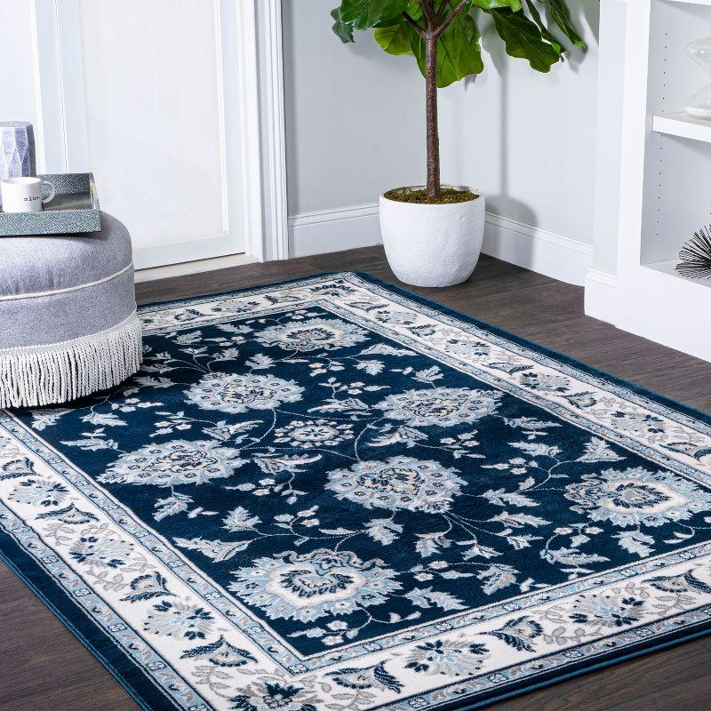 3'x5' Cherie French Cottage Area Rug, Navy/Ivory - JONATHAN Y