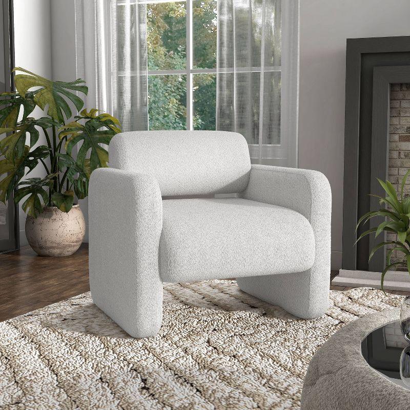 HOMES: Inside + Out Sanddrift Modern Boucle Upholstered Accent Chair