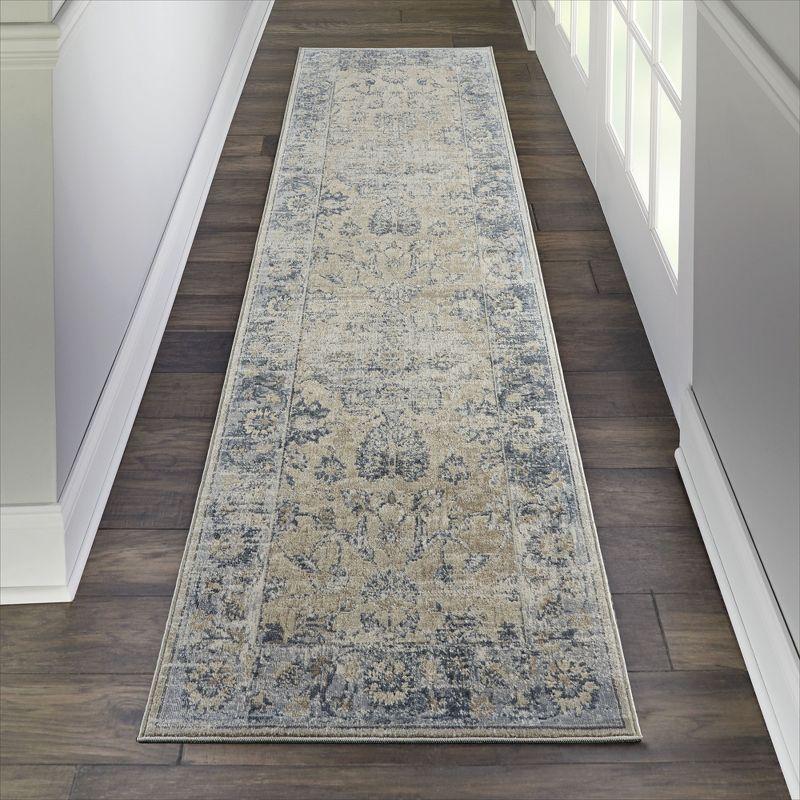 Nourison Home Malta MAI13 Blue/Ivory/Beige Indoor Area Rug - 2'2 x 7'7