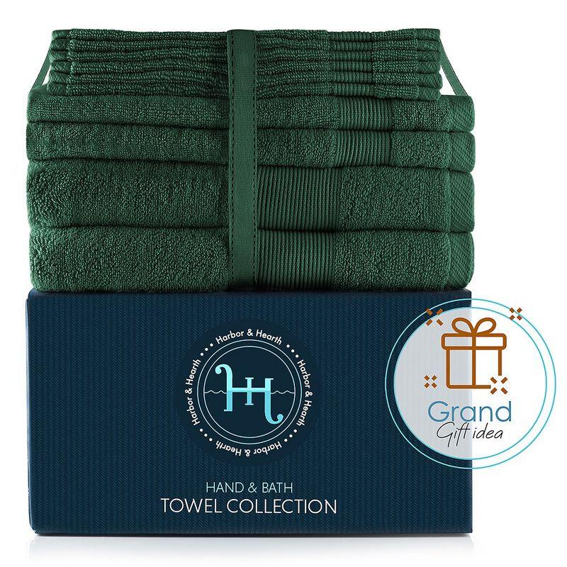 Hearth & Harbor 100% Cotton Towel Sets for Body and Face