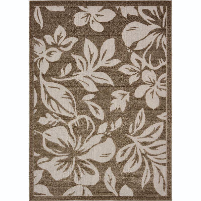 Unique Loom 7' 1 x 10' 0 Beige Outdoor Botanical Jacksonville Area Rug