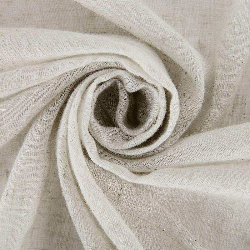 96"x52" Crushed Texture Anti-Dust Sheer Curtain Panel Off White - Clean Window: Modern Linen Rod Pocket