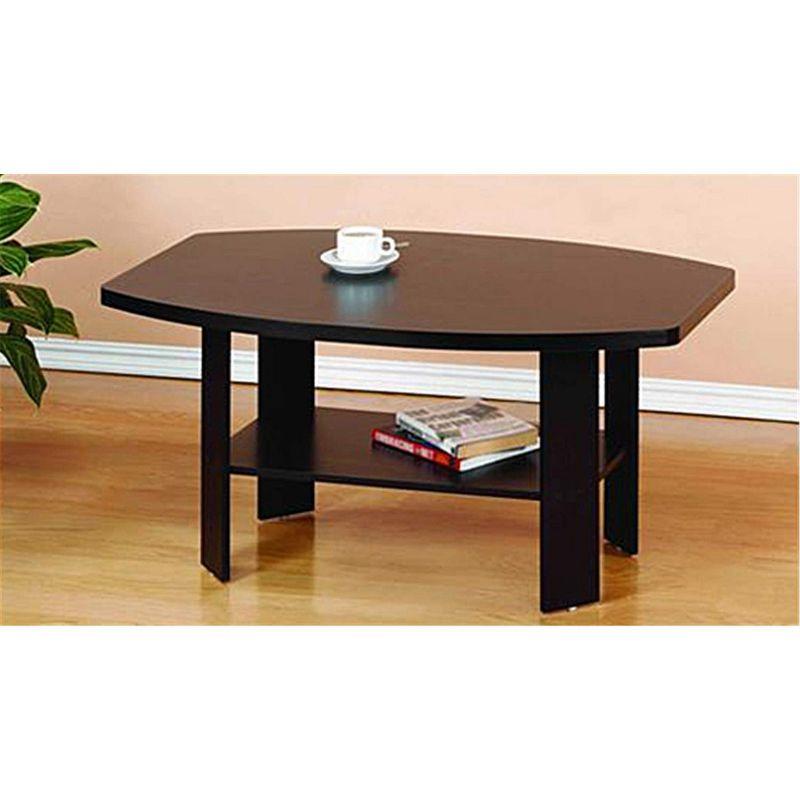 Furinno 35.5" Simple Design Industrial Coffee Table 2-Tier Rectangular Living Room Furniture,Dark Brown