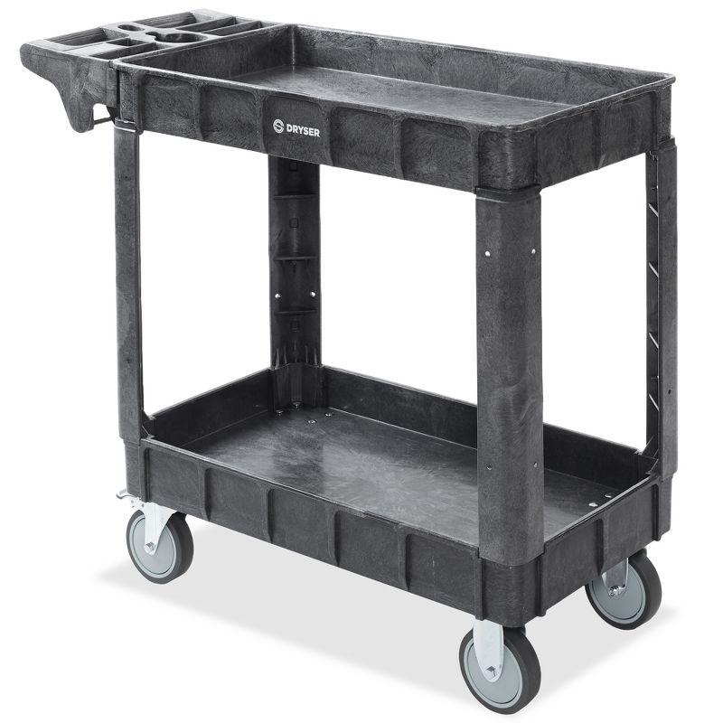 Dryser Heavy Duty Black Utility Service Cart with Wheels