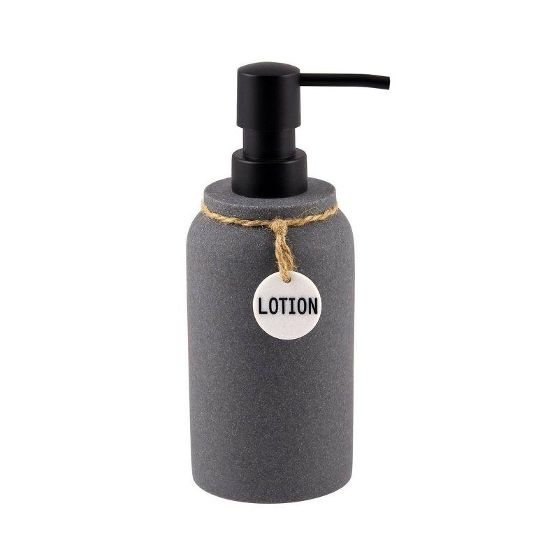 2pc Eton Lotion Pump Set Dark Gray - Allure Home Creations: Resin & Plastic, Hand Wash, 12.68oz Capacity