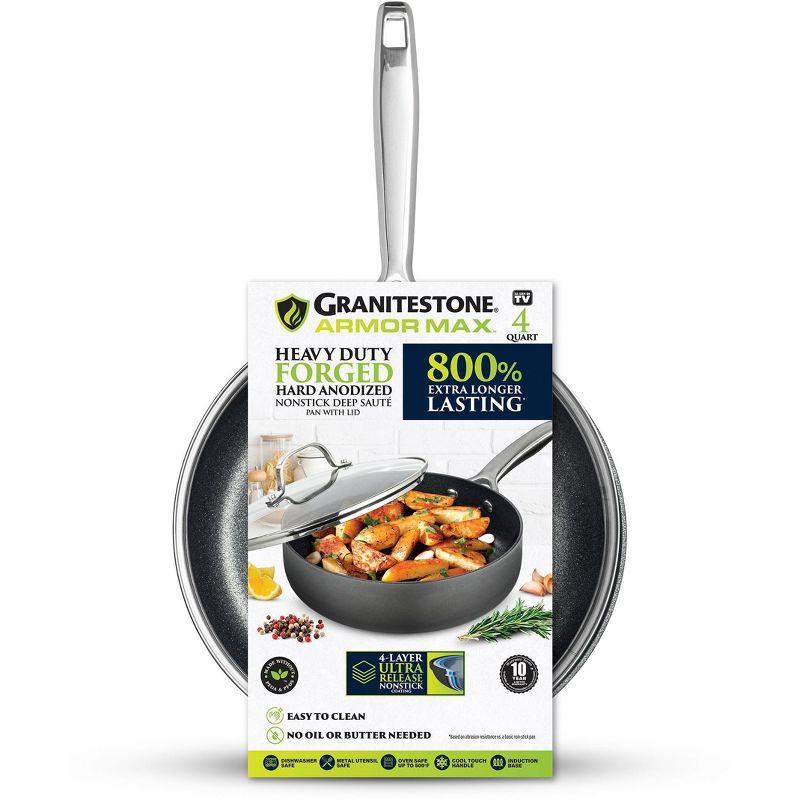 Armor Max 4 Qt Nonstick Aluminum Deep Saute Pan with Lid