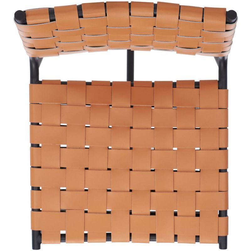 Olenna Woven Counter Stool - BST3011 - Cognac/Black - Safavieh