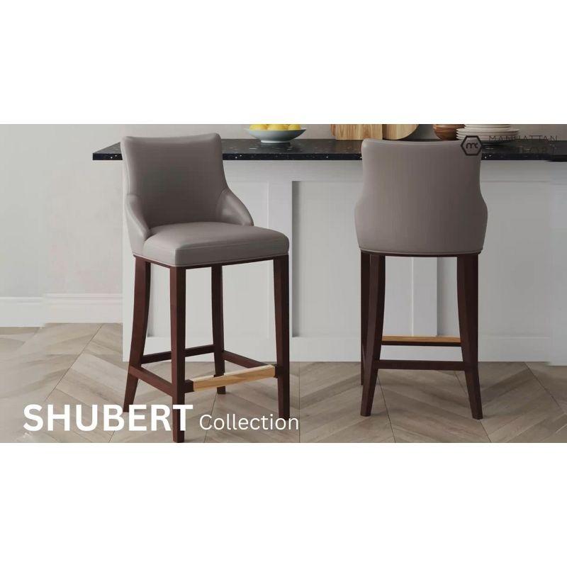 Manhattan Comfort Shubert Modern Leatherette Upholstered Counter Height Barstool Tan: Beech Wood Legs, No Assembly Required