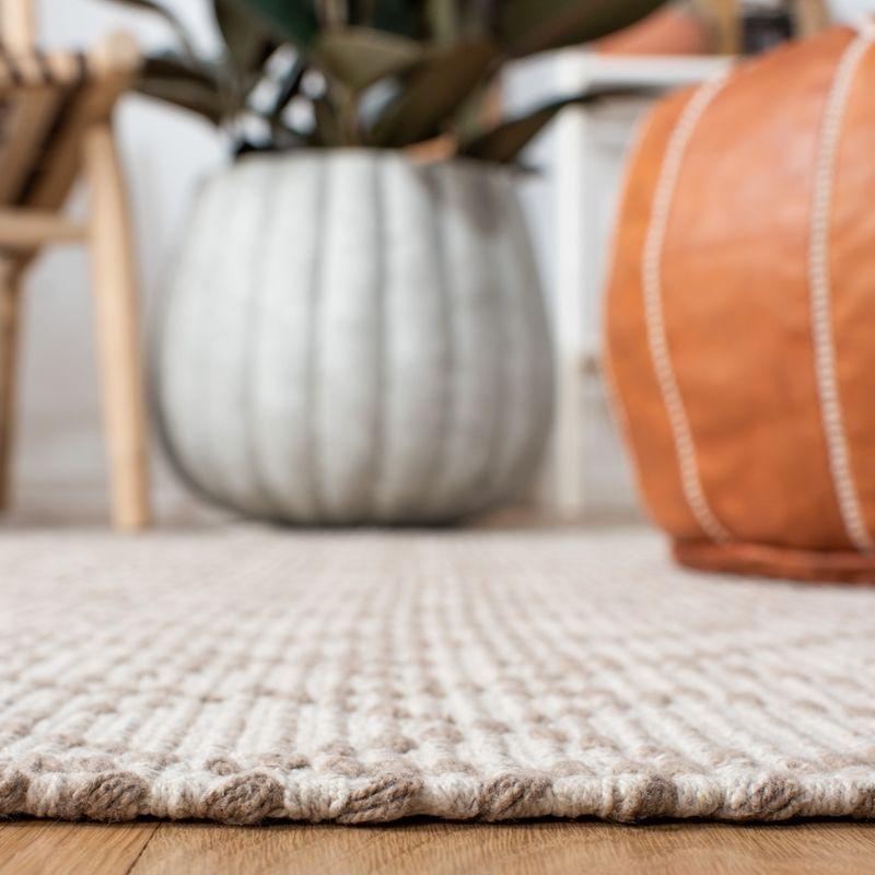 Handmade Brown and Beige Cotton Reversible 4' x 6' Rug