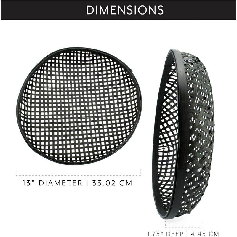 AuldHome Design Black Boho Wall Baskets 2pk; Wall Decor Baskets