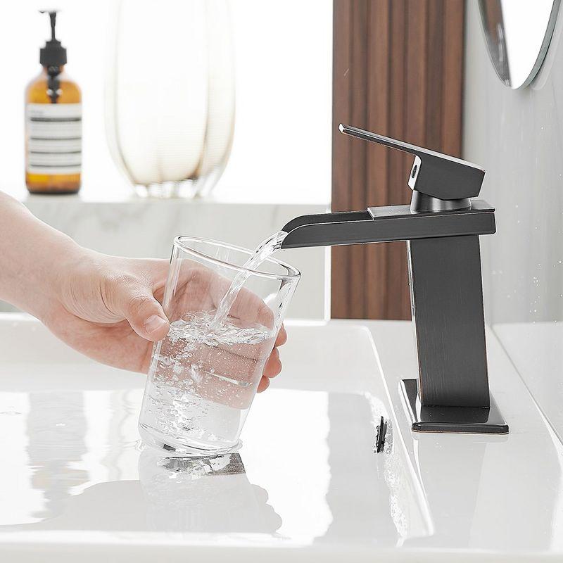 Oil-Rubbed Bronze Single-Handle Waterfall Bathroom Faucet