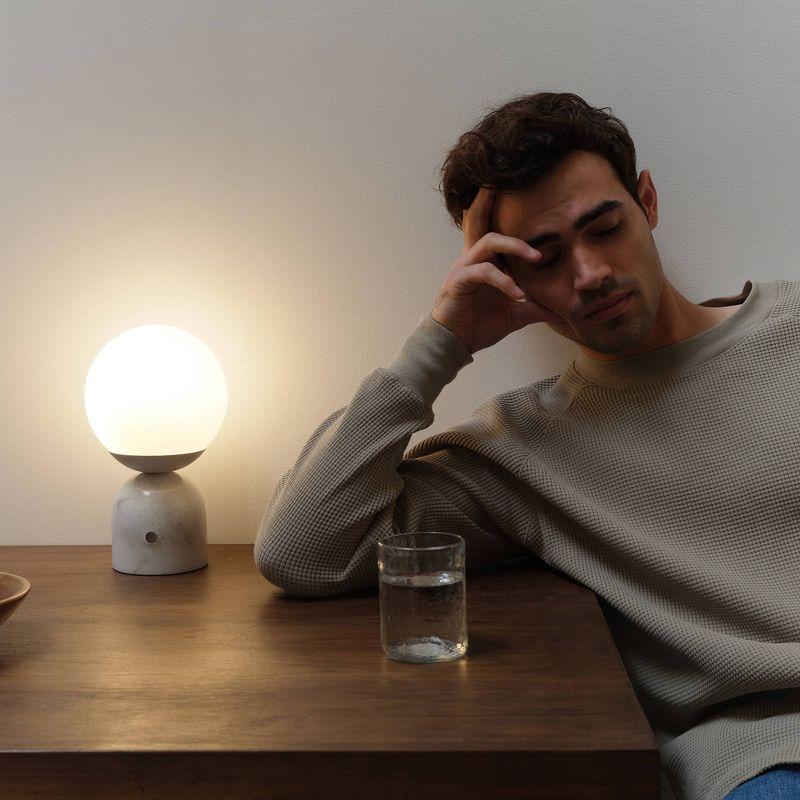 Brightech Mila 9.85 in. Mid-Century Modern Integrated LED Bedside Table Lamp