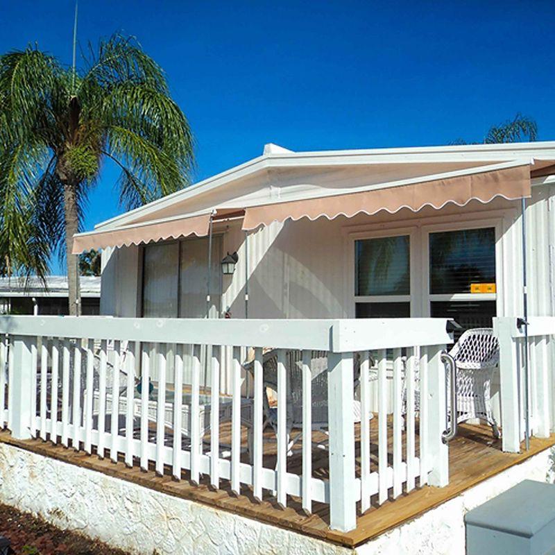 Motorized Retractable White Frame Patio Awning
