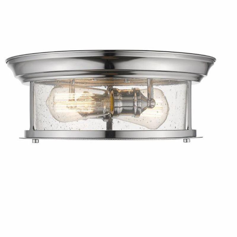 Chrome and Glass Drum LED Flush Mount Light