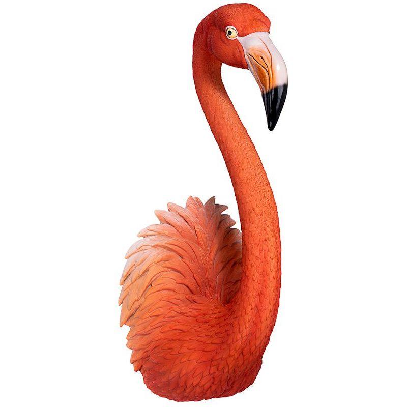 Bright Pink Resin Flamingo Wall Sculpture