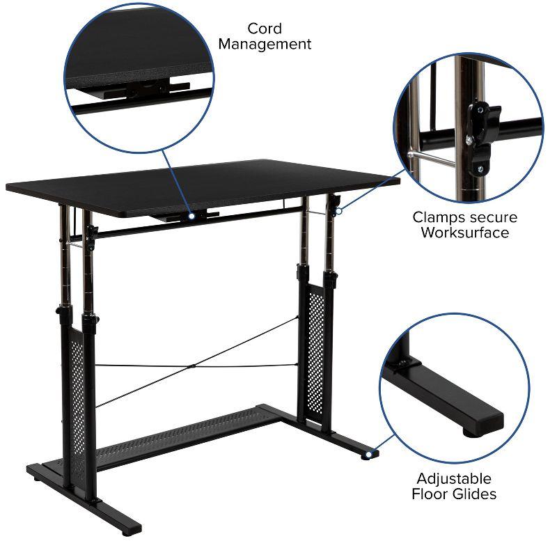 Flash Furniture Height Adjustable (27.25-35.75"H) Sit to Stand Home Office Desk