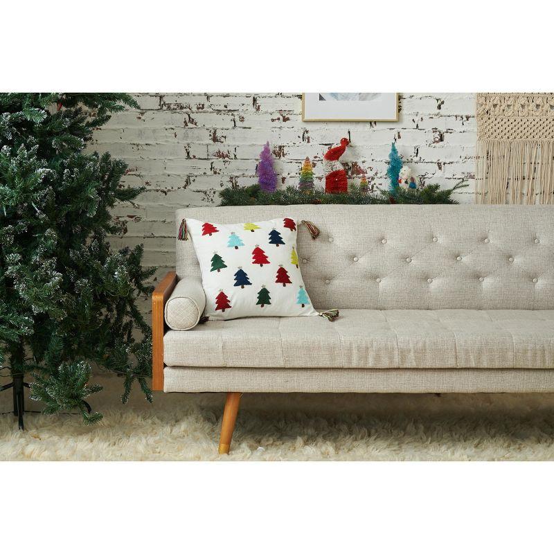 Tannen Tufted Square Holiday Throw Pillow