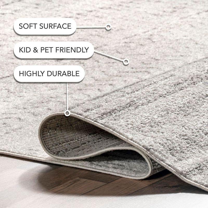 Nuloom Nova Striped 4x6 Indoor Area Rug for Living Room Bedroom Dining Room Kitchen, Grey/Off White