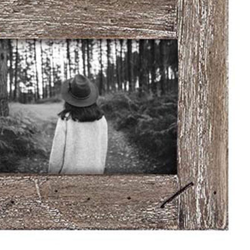 4 x 6 inch Decorative Distressed Wood Picture Frame with Nail Accents - Holds 5 4x6 Photos - Foreside Home & Garden