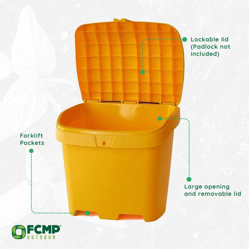 FCMP Outdoor 31 Gallon Salt & Sand Storage Box, Deck Container for Patio, Yellow