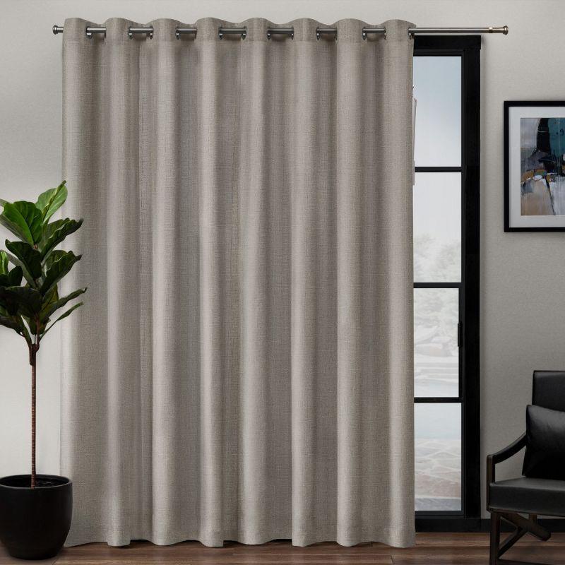 108"x84" Loha Patio Grommet Top Single Curtain Panel Beige - Exclusive Home: Light Filtering Indoor Patio Door Curtain