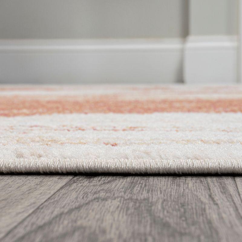 5' x 8' Petalo Abstract Two-Tone Modern Area Rug, Orange/Cream - JONATHAN Y