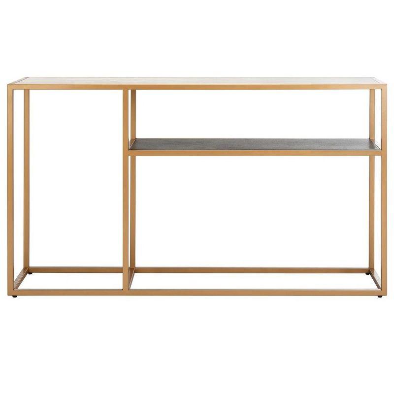 Octavia Console Table - Beige/Black/Gold - Safavieh.