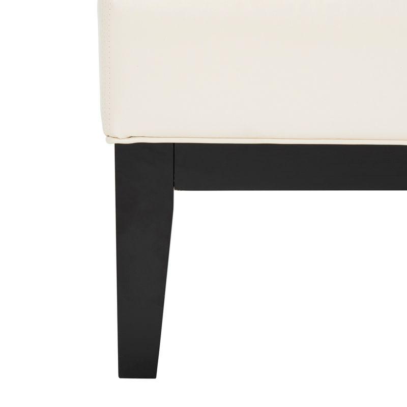 Elegant White Tufted 48" Transitional Cocktail Ottoman