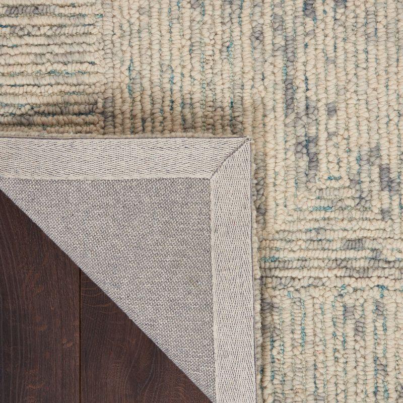 Nourison Vail Contemporary Indoor Area Rug Ivory/Grey/Teal 7'9" x 9'9"