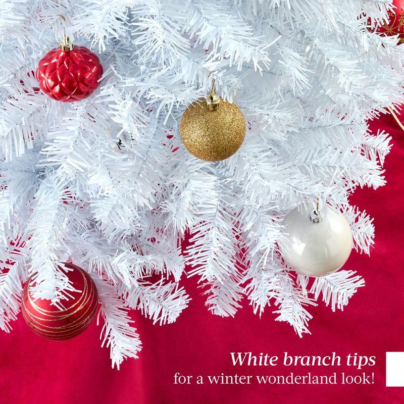 Best Choice Products White Artificial Holiday Christmas Pencil Tree w/ Metal Base