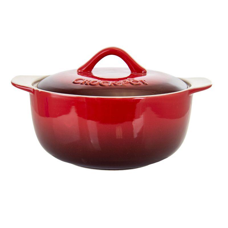 Crock-Pot  2 Piece 2.3 Quart Artisan Casserole Bakeware Set in Red