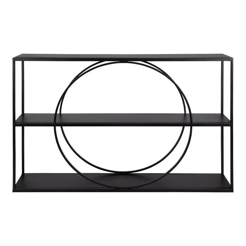 Pirzada Mid-Century Modern Black Wood Floating Wall Shelf