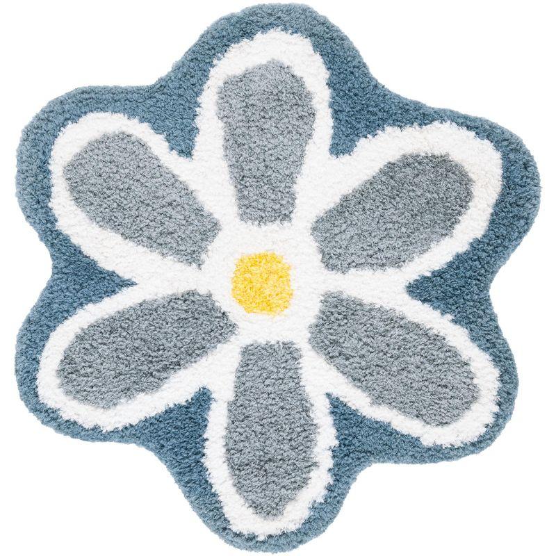 Novelty NOV902 Hand Tufted Accent Rug - Ivory/Blue - 3' round - Safavieh.