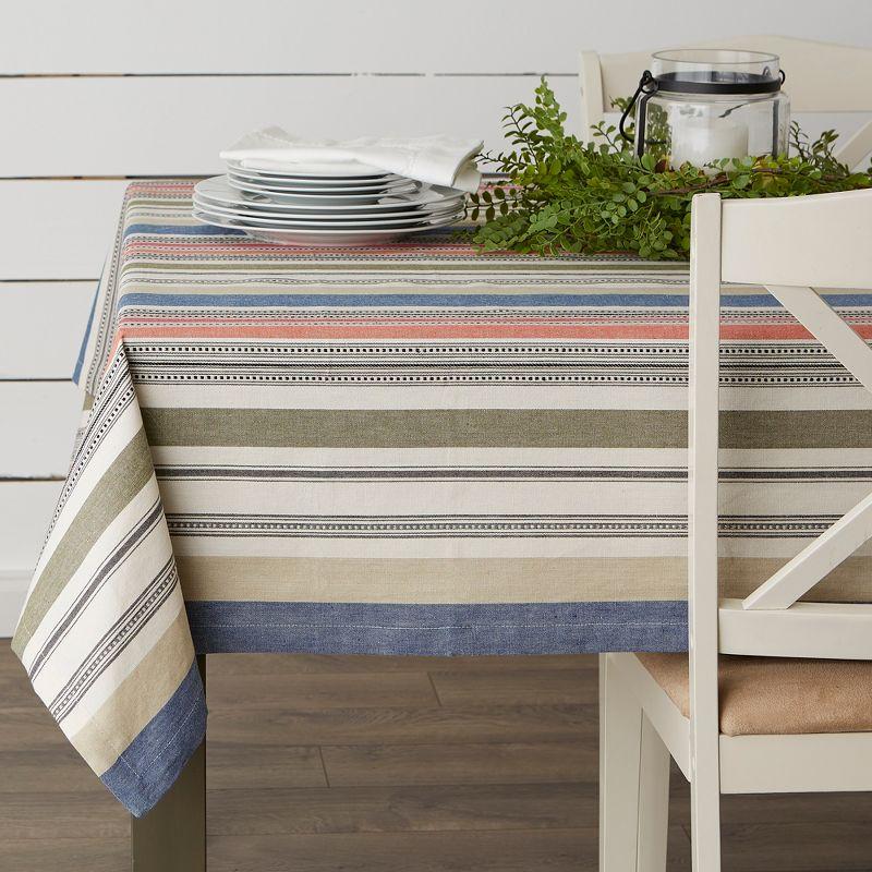 Design Imports  Stripe Tablecloth, Warm Stripe, 60X84"