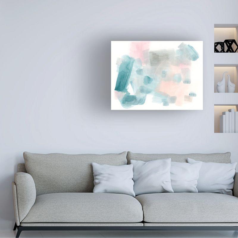 Large Blue and Pink Abstract Canvas Wall Art