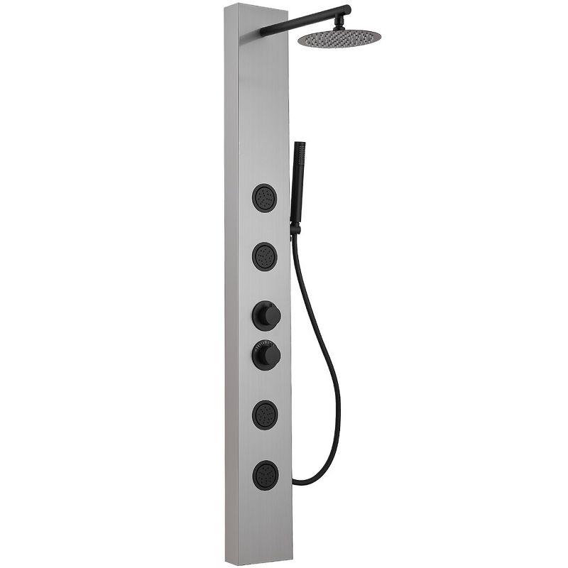 Black Nickel Multi-Function Shower Panel with Body Jets