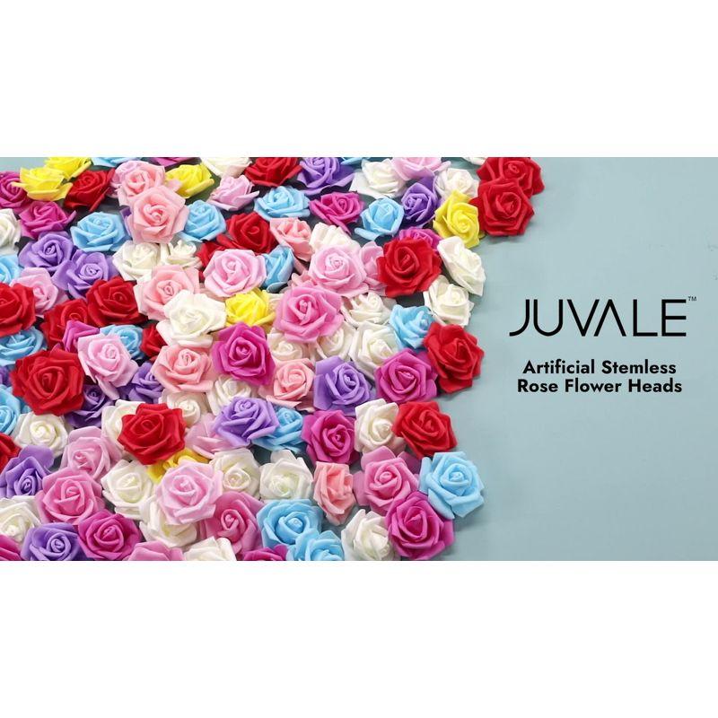 Juvale 100 Pack Purple Artificial Flowers, Bulk Stemless Fake Foam Roses for Wedding, Decorations, Bouquets, 3 in
