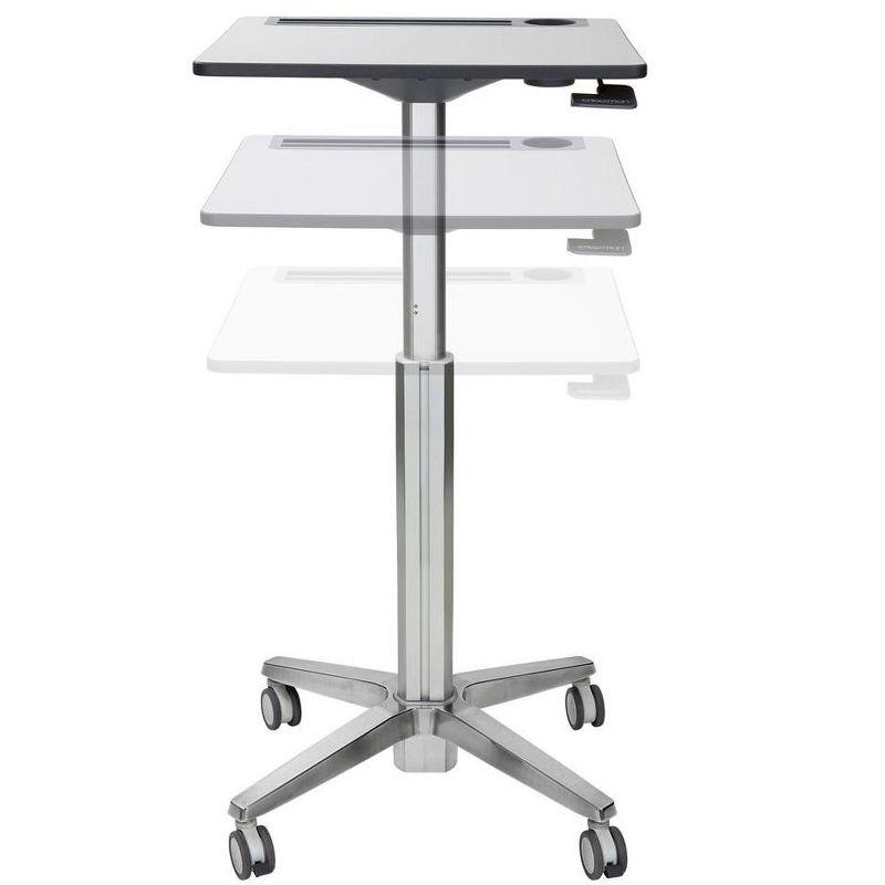 ErgoActive White Adjustable Standing Desk with Cup Holder