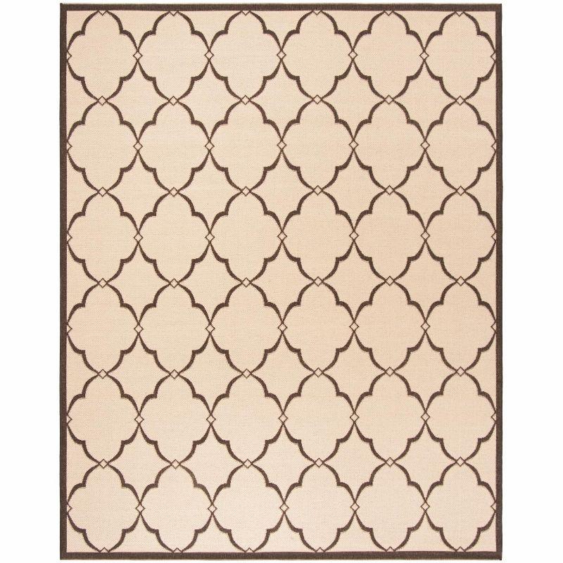 Beach House BHS125 Power Loomed Indoor/Outdoor Area Rug - Creme/Brown - 9'x12' - Safavieh