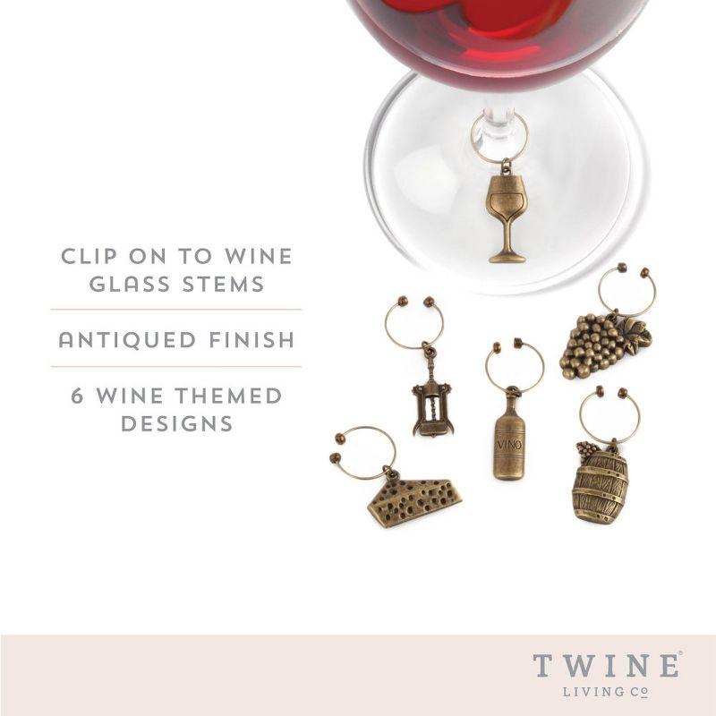 Twine Grapevine Gold Vineyard Wine Charms