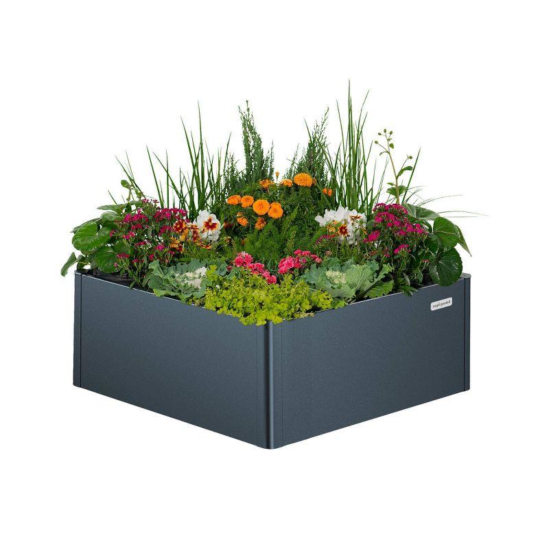 Modern 17" Tall Metal Outdoor Long Planter Box