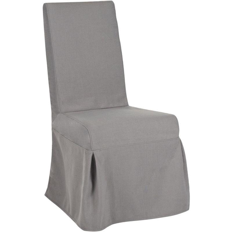 Adrianna Arctic Grey Slipcover Parsons Chair Set of 2