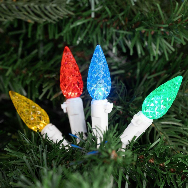 Northlight 70ct Multi-Color Faceted LED C6 Christmas Light Set - 24.25ft White Wire