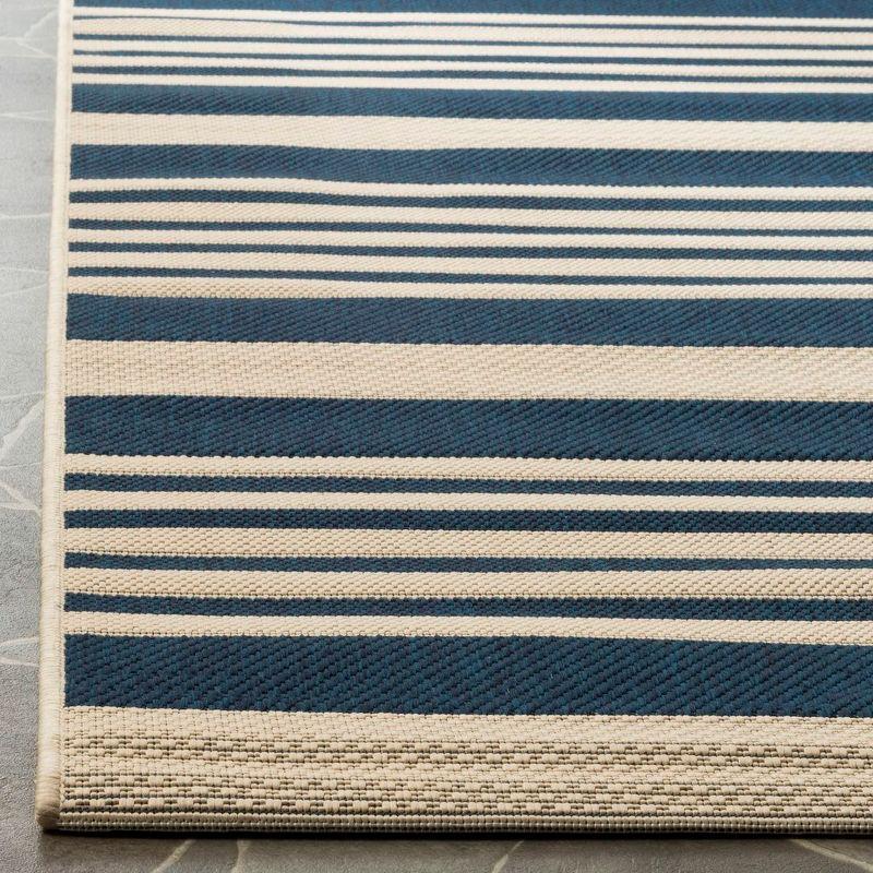 Courtyard CY6062 Power Loomed Indoor/Outdoor Runner Rug - Navy/Beige - 2'3"x6'7" - Safavieh.