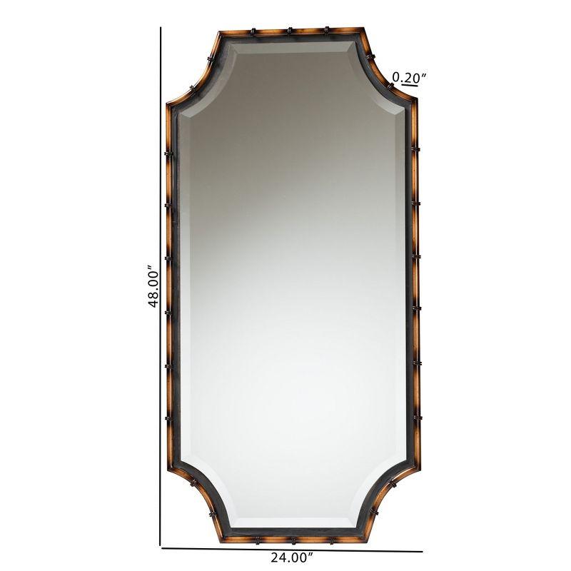 Baxton Studio Lieven Rustic Glam and Luxe Two-Tone Light Brown and Black Finished Metal Accent Wall Mirror